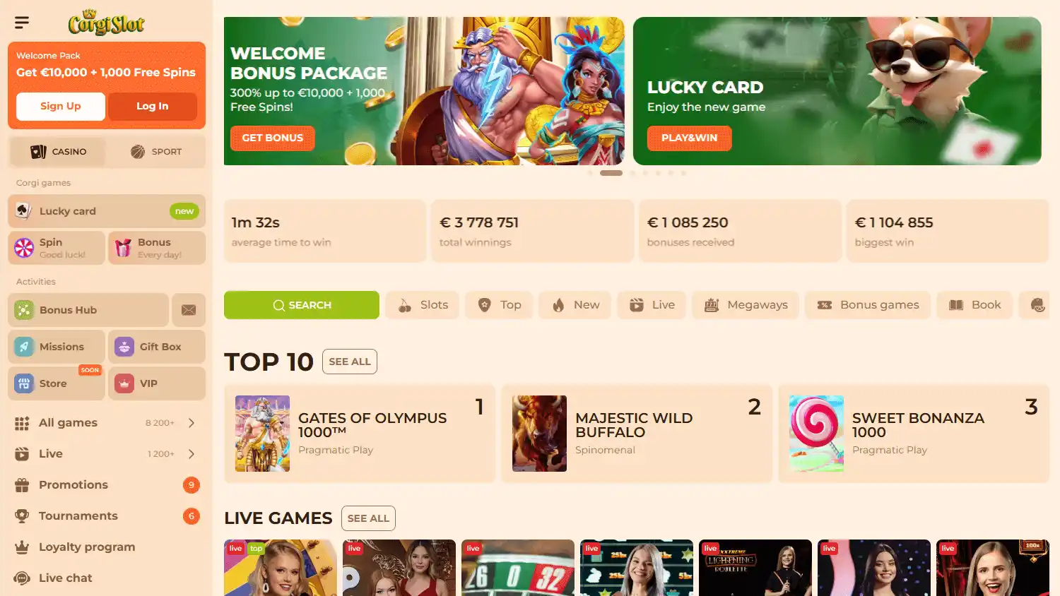 CorgiSlot Casino screenshot 1