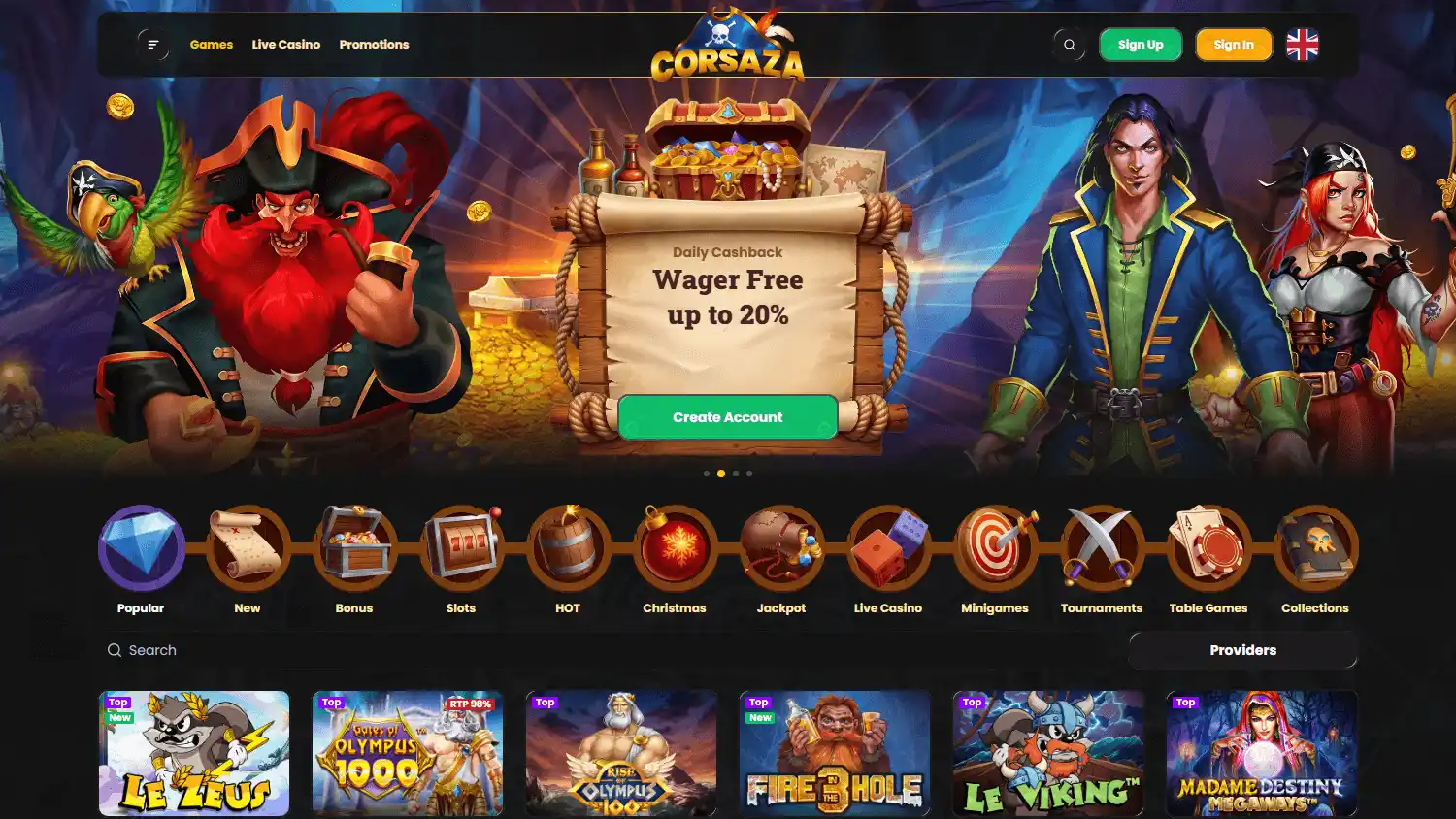 Corsaza Casino screenshot 2