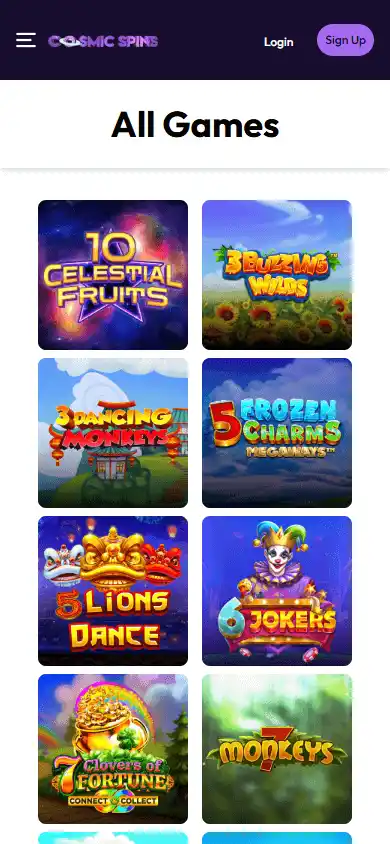 Cosmic Spins Casino screenshot 5