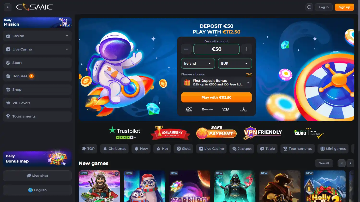 CosmicSlot Casino screenshot 1
