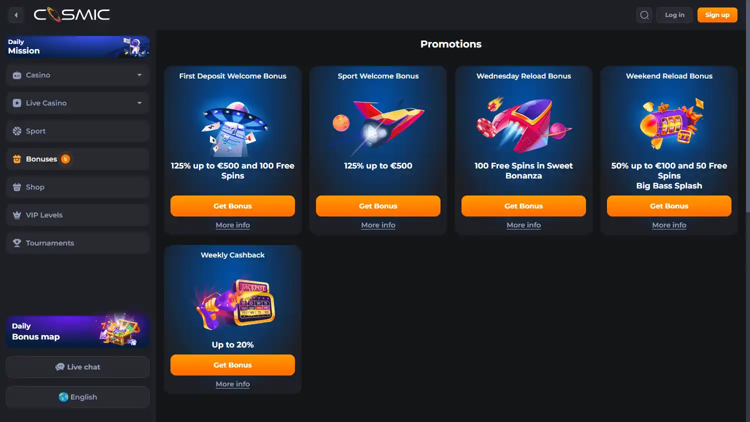 CosmicSlot Casino screenshot 3