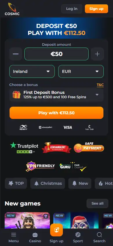 CosmicSlot Casino screenshot 4