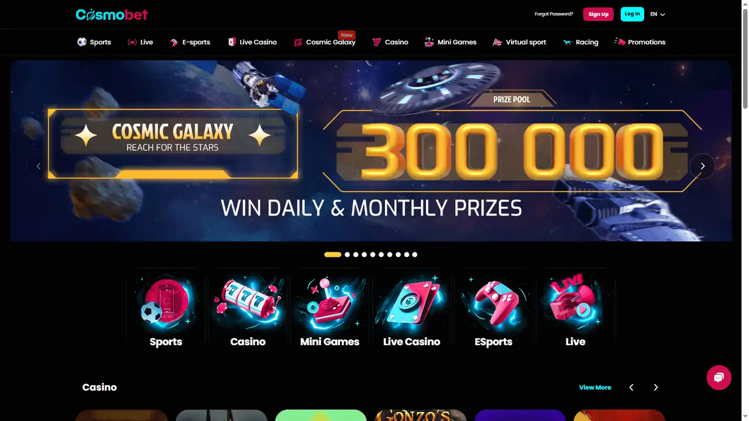 Cosmobet Casino screenshot 1