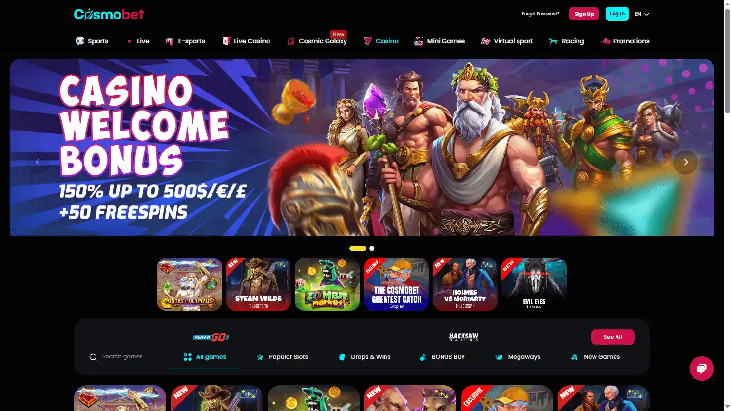 Cosmobet Casino screenshot 2