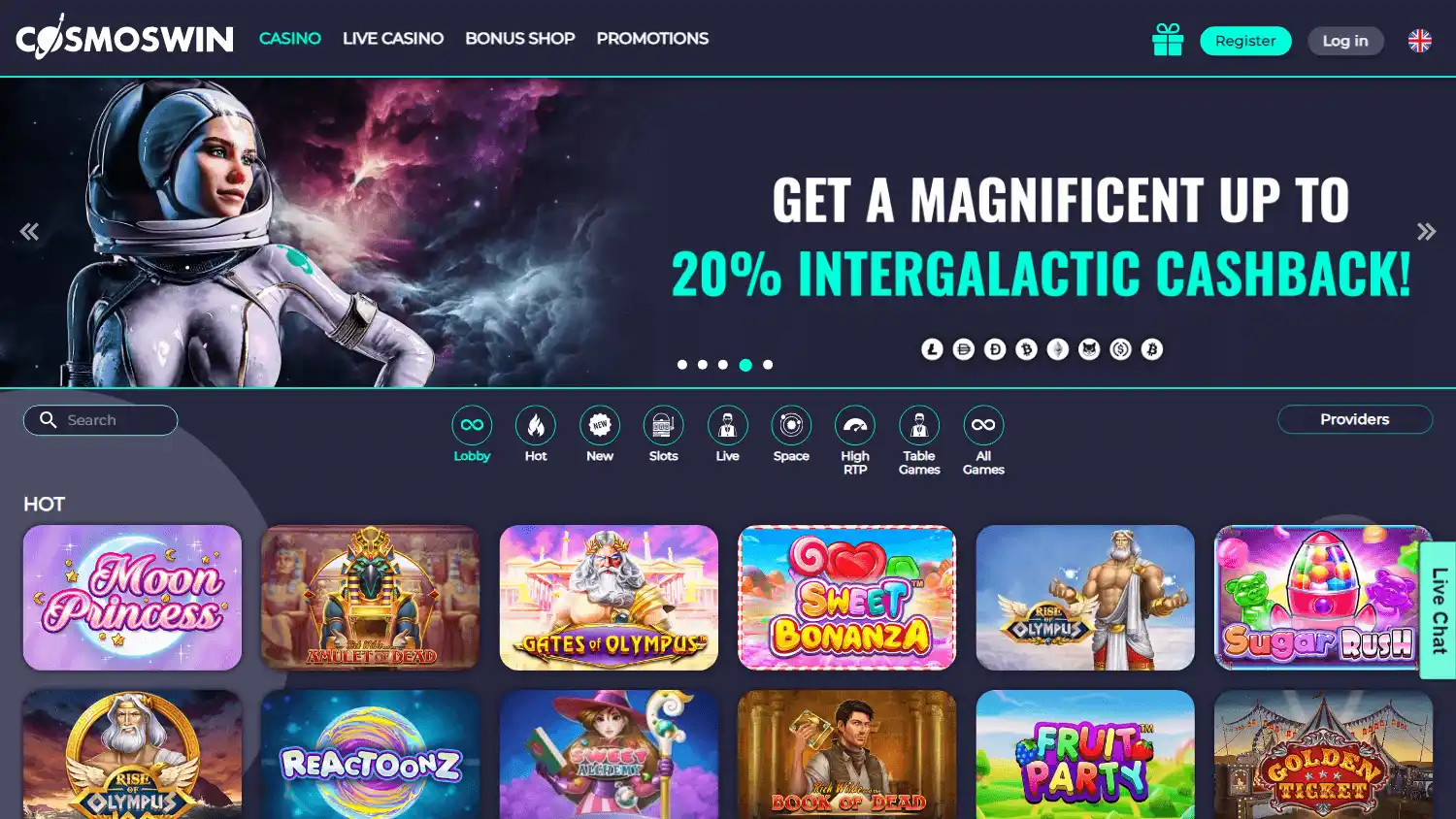 Cosmoswin Casino screenshot 1