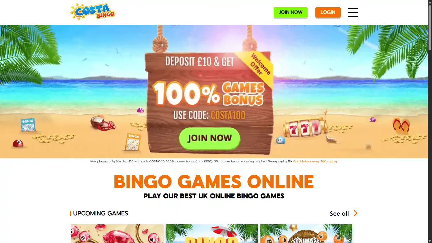 Costa Bingo Casino screenshot 1
