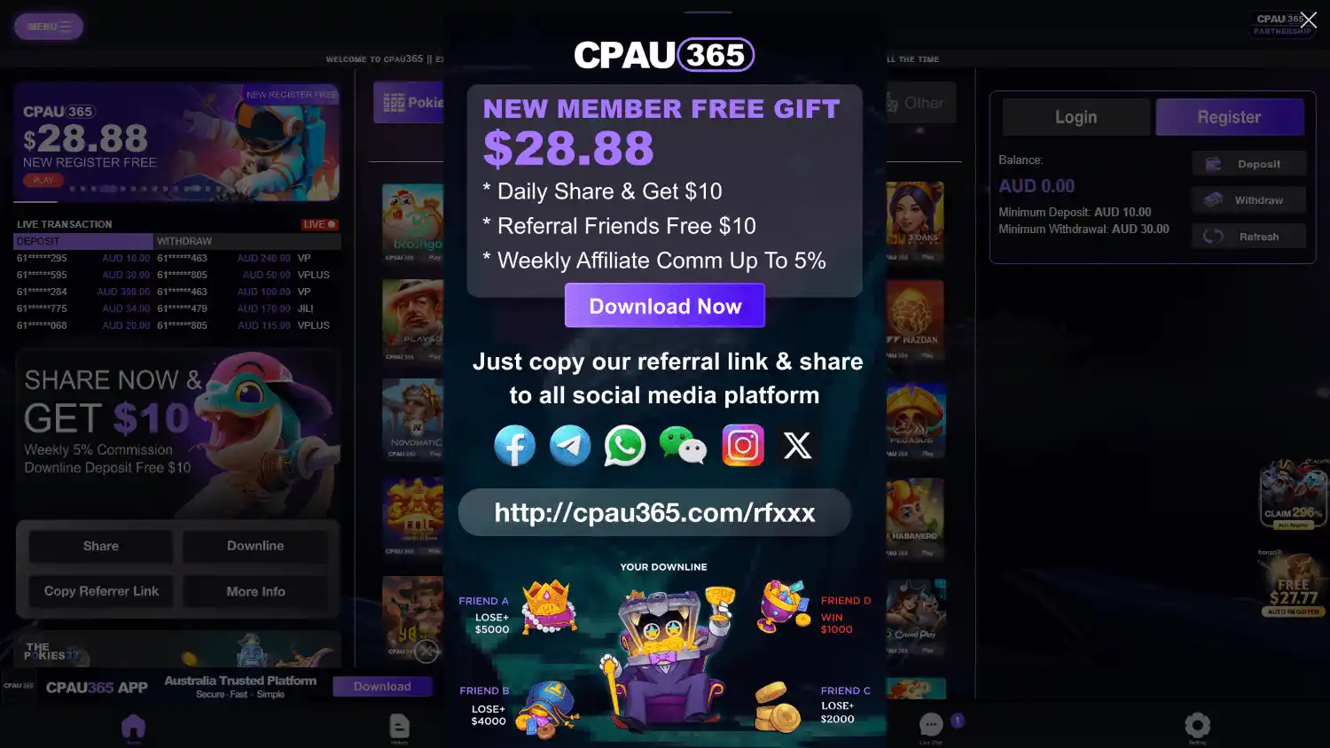 CPAU365 Casino screenshot 2