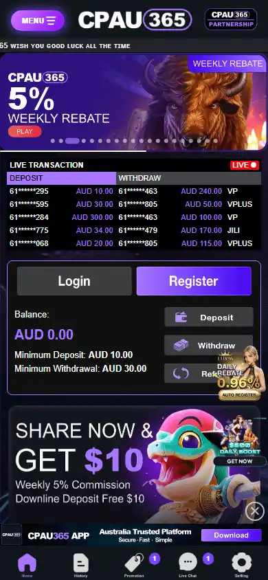CPAU365 Casino screenshot 4