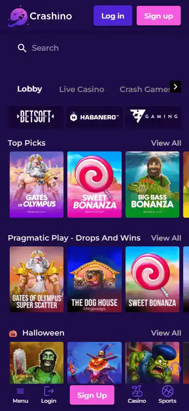 Crashino Casino screenshot 5