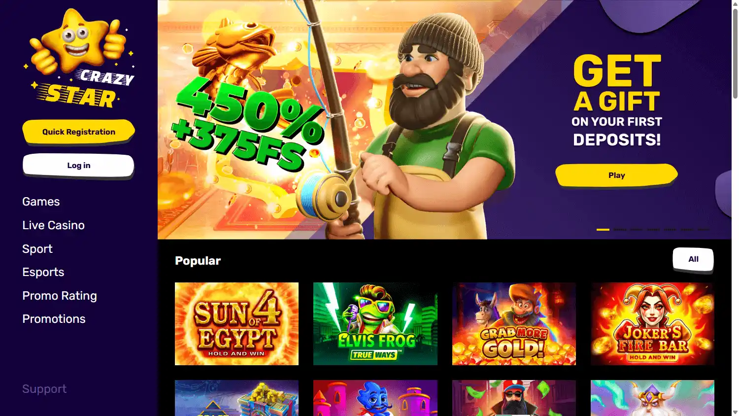 Crazy Star Casino screenshot 1
