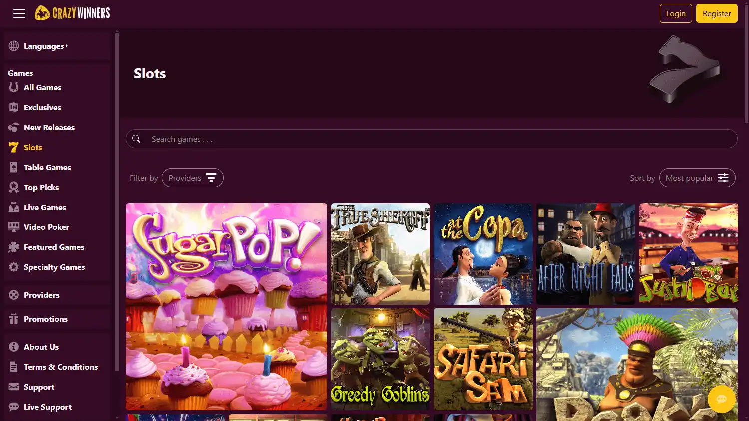 CrazyWinners Casino screenshot 2