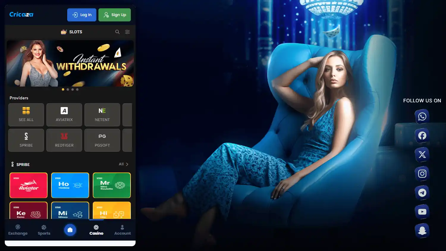 Cricaza Casino screenshot 2