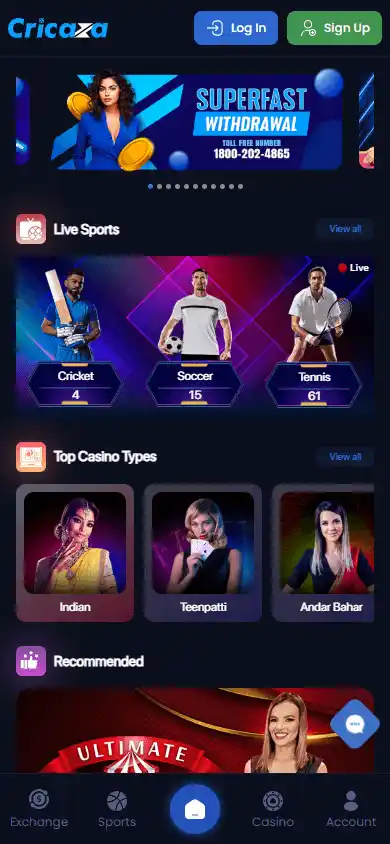 Cricaza Casino screenshot 3