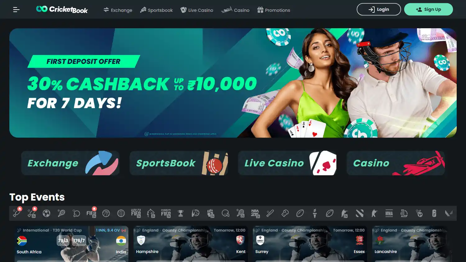 CricketBook Casino screenshot 1