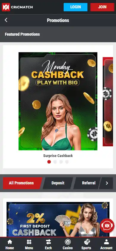 Cricmatch Casino screenshot 6