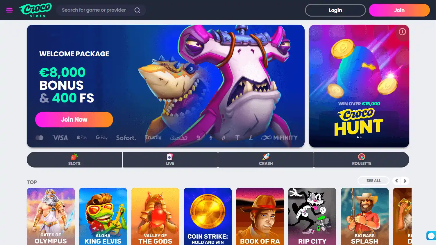 Crocoslots Casino screenshot 1