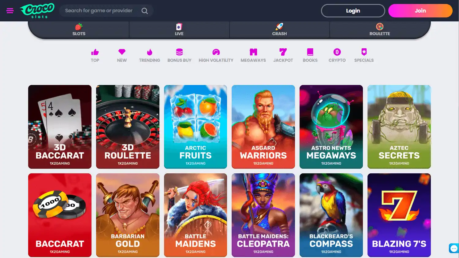 Crocoslots Casino screenshot 2