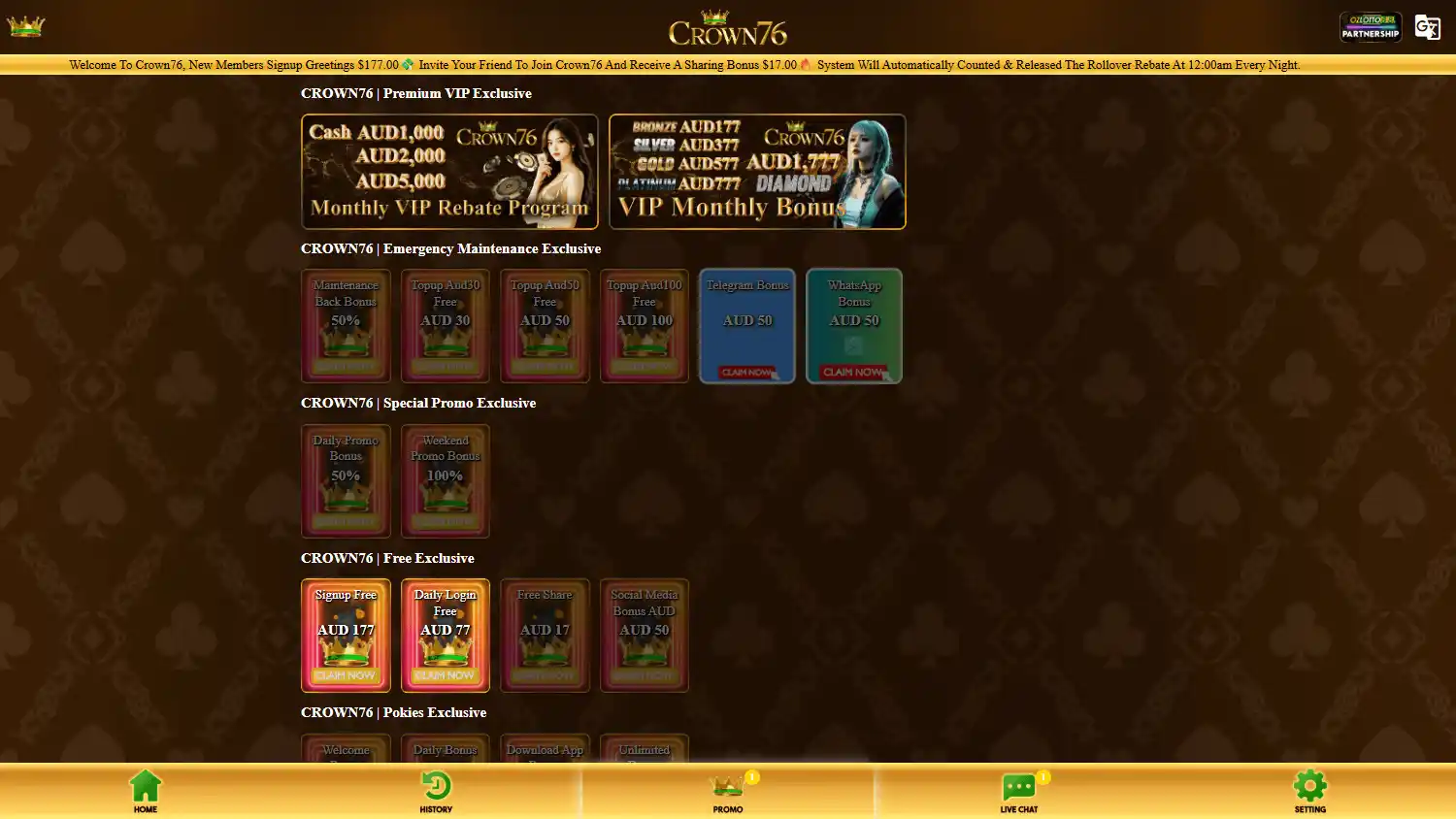 Crown76 Casino screenshot 2
