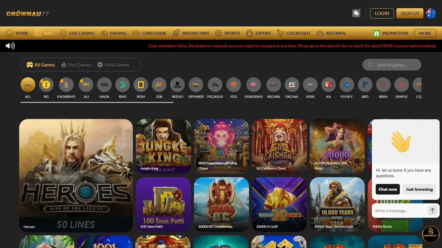 CrownAU77 Casino screenshot 1