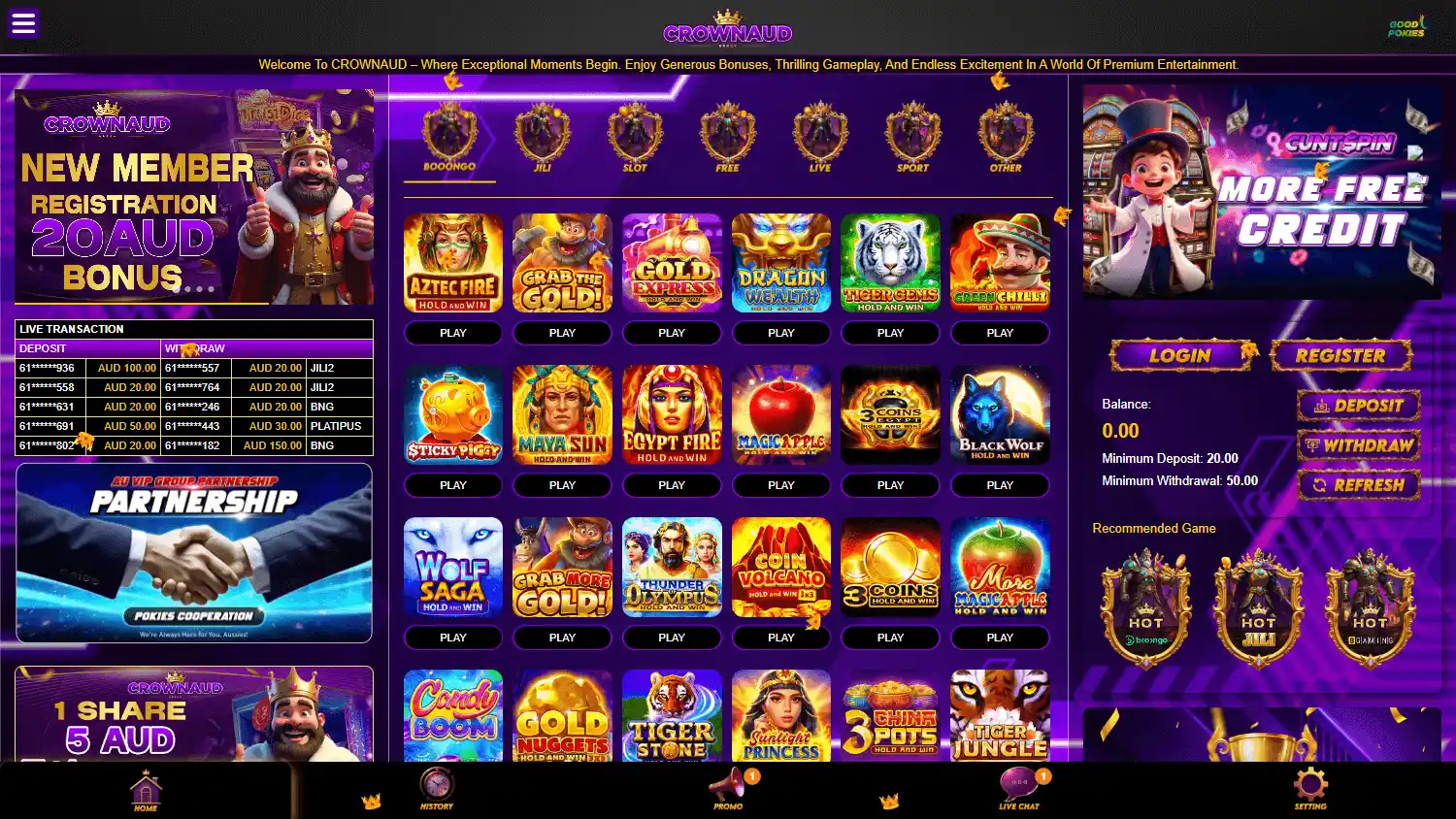 CROWNAUD Casino screenshot 1