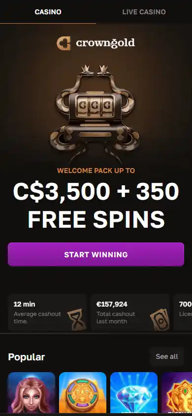 Crowngold Casino screenshot 4