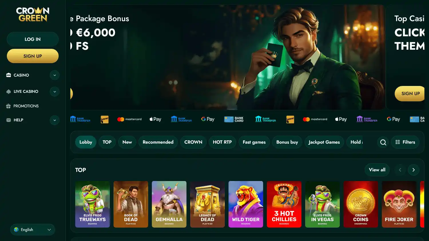 Crowngreen Casino screenshot 1