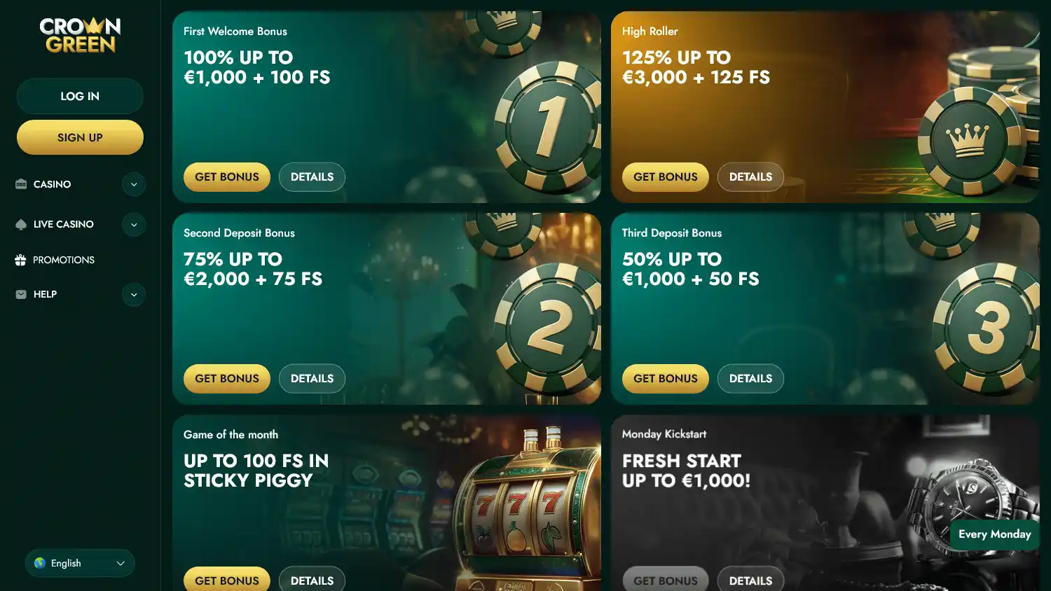 Crowngreen Casino screenshot 2