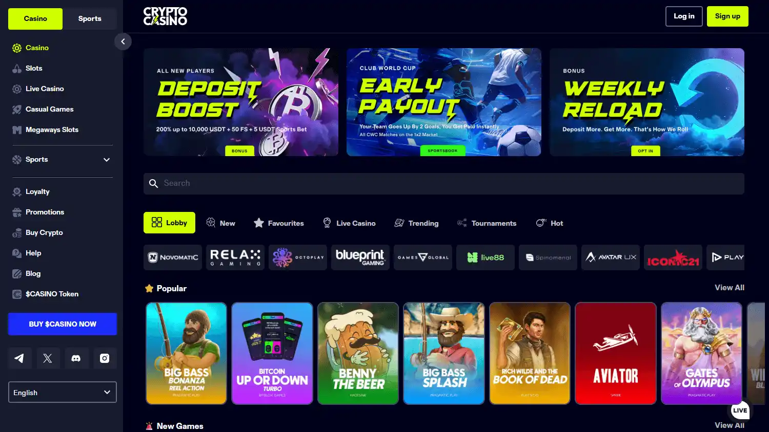 CryptoCasino.com screenshot 2