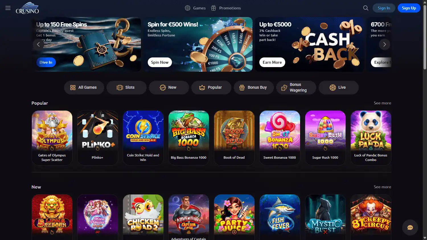 Crusino Casino screenshot 1