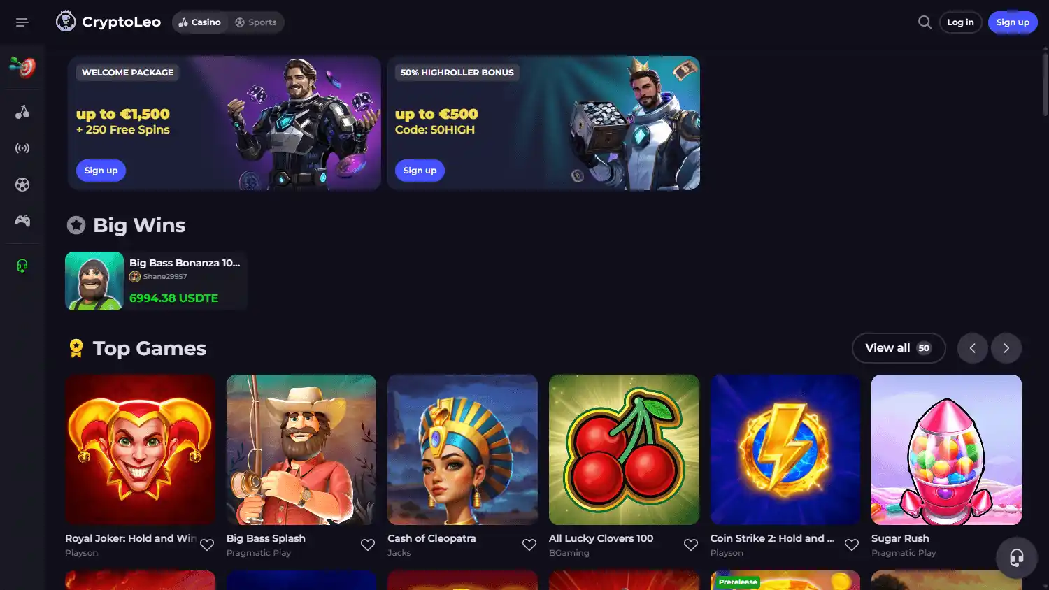 CryptoLeo Casino screenshot 1