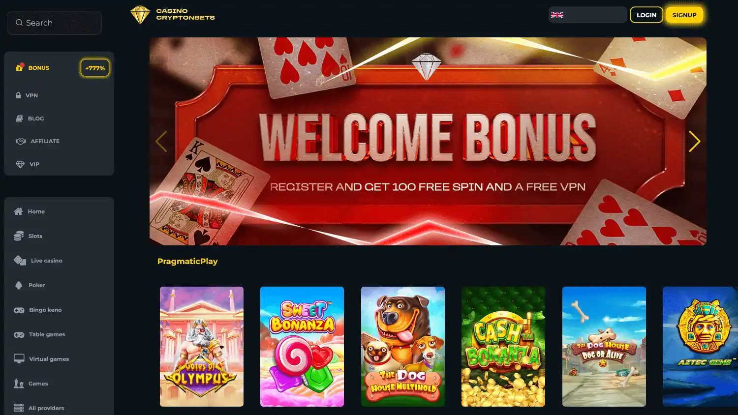 CryptonBets Casino screenshot 1