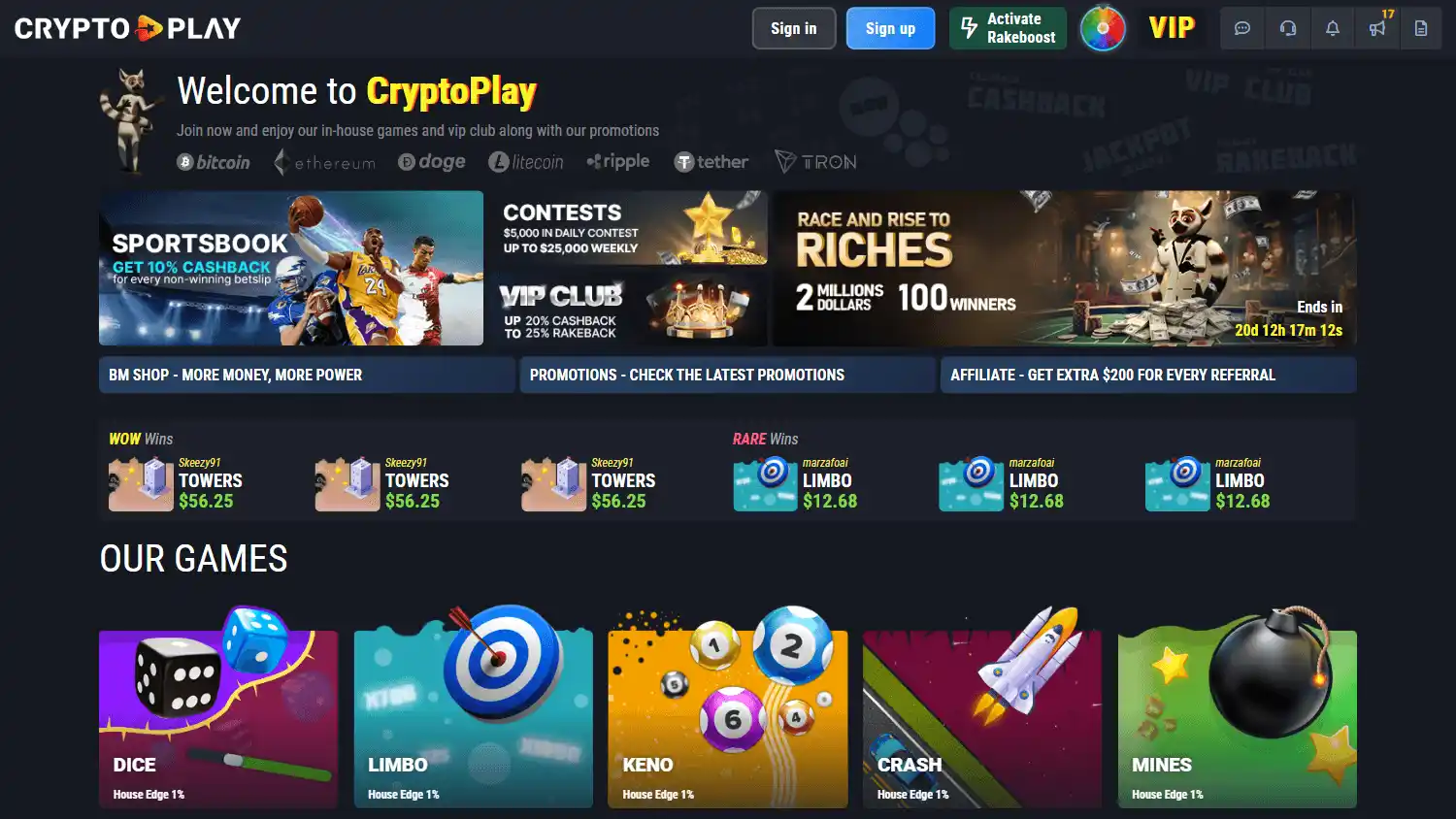 Cryptoplay Casino screenshot 1