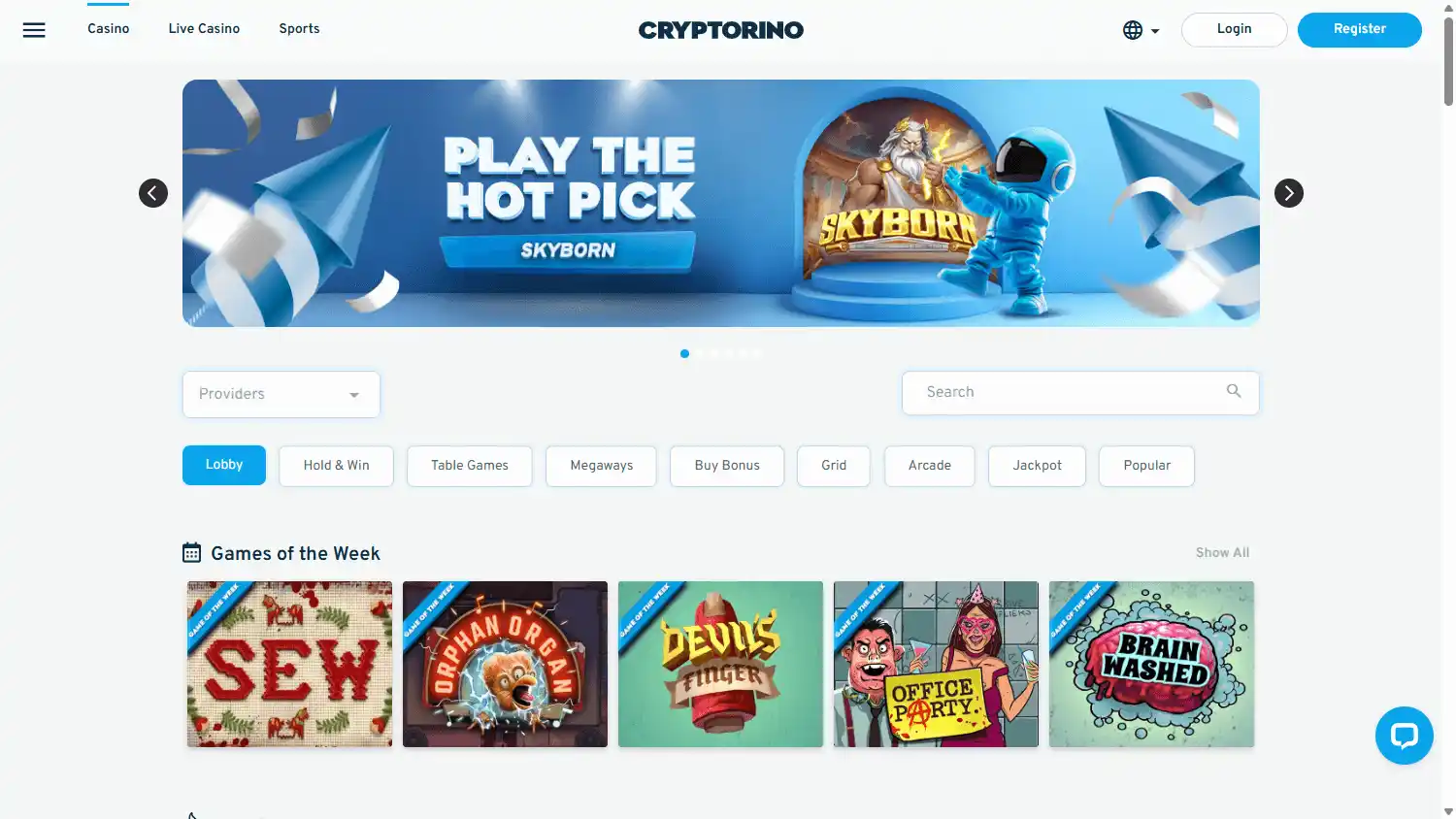 Cryptorino.io Casino screenshot 2