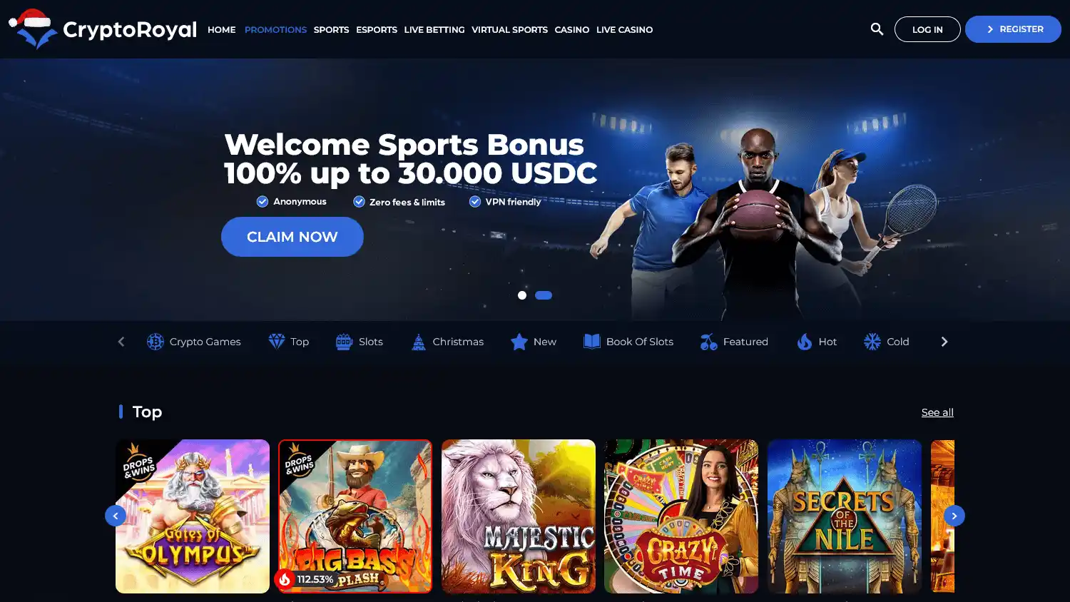 CryptoRoyal Casino screenshot 1