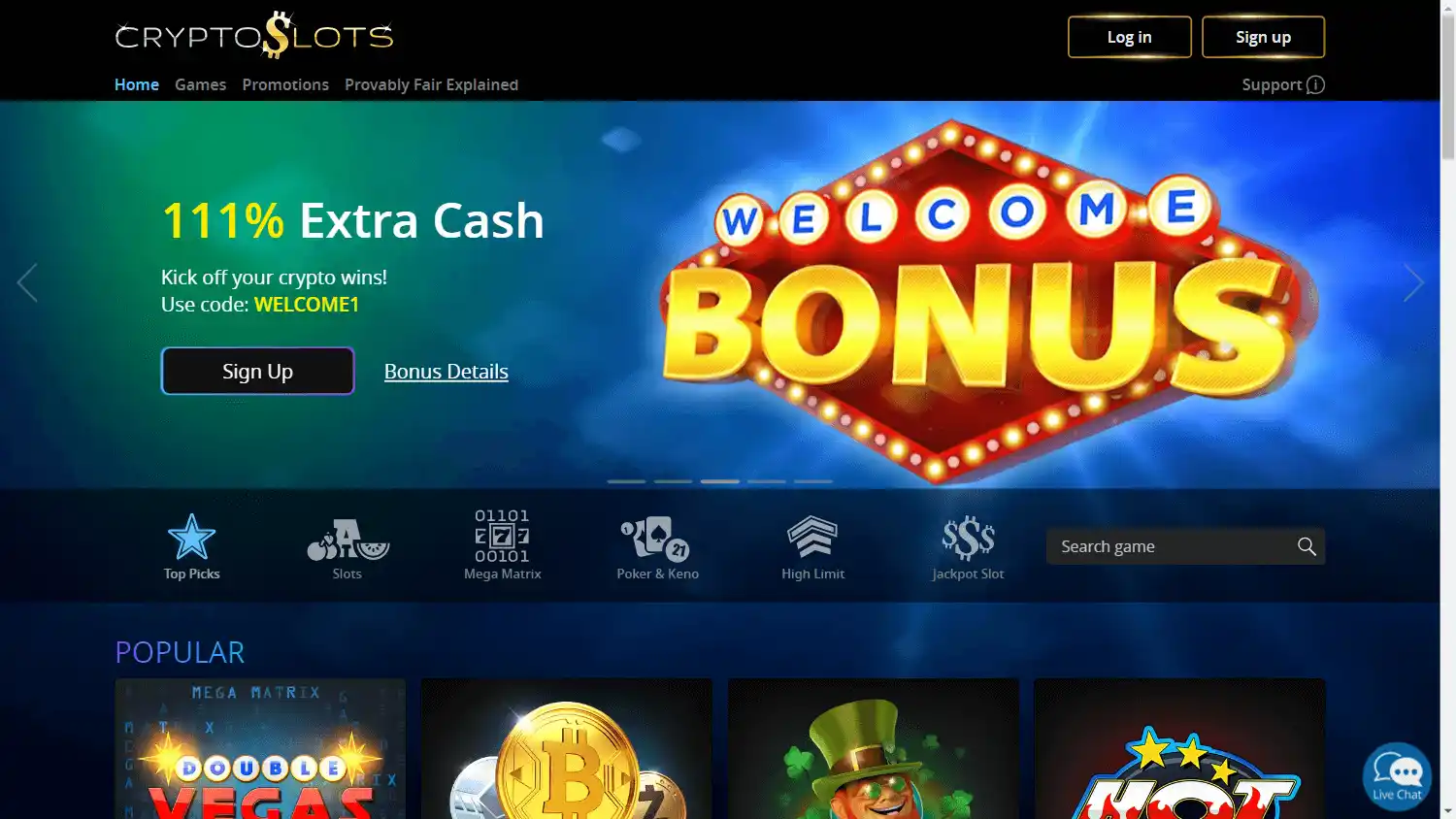 CryptoSlots Casino screenshot 1