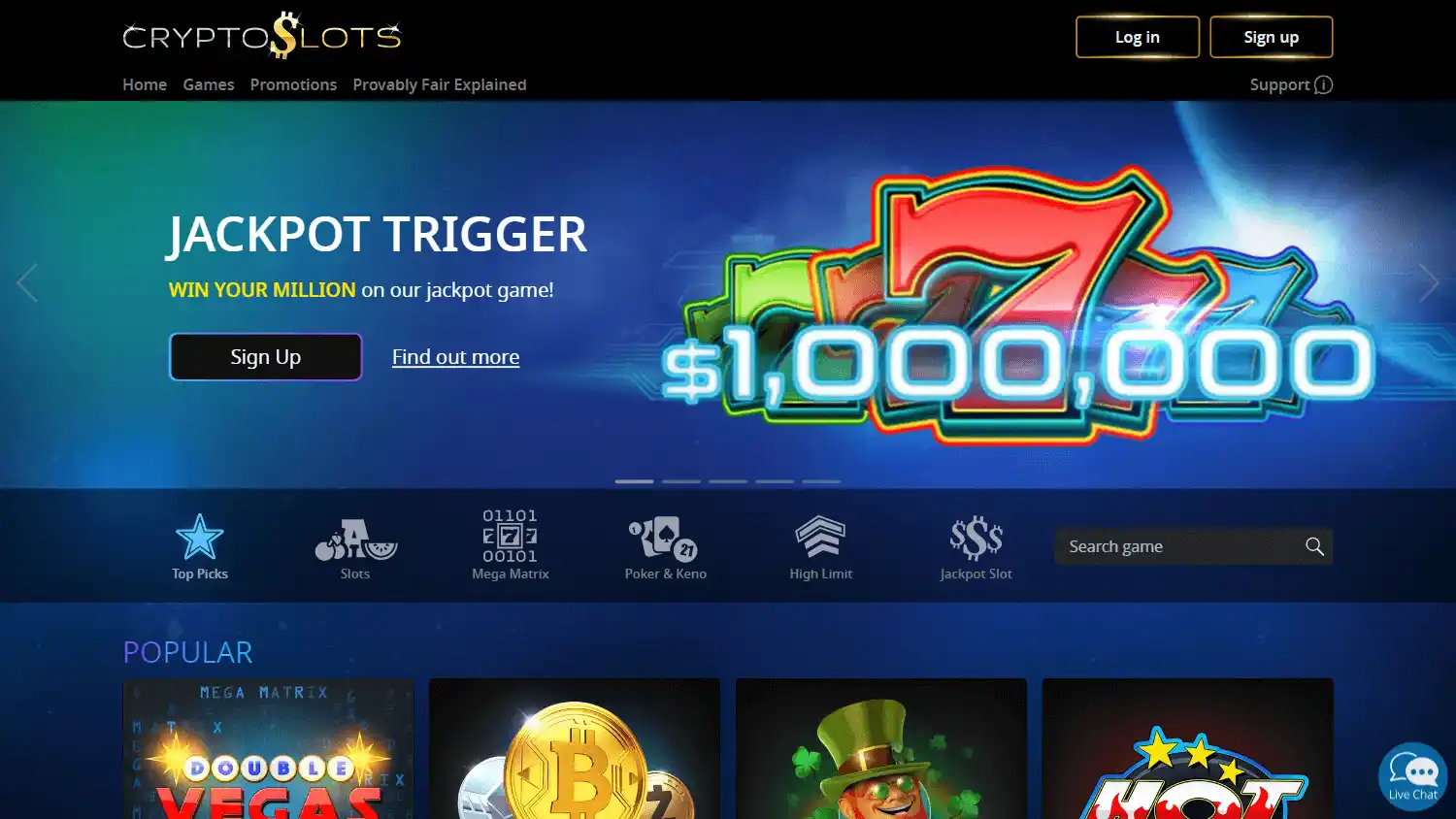 CryptoSlots Casino screenshot 2