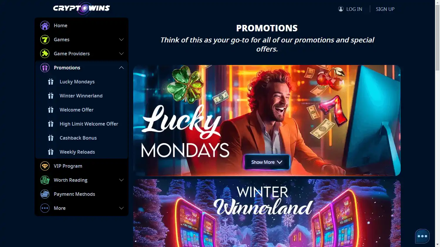 CryptoWins Casino screenshot 3