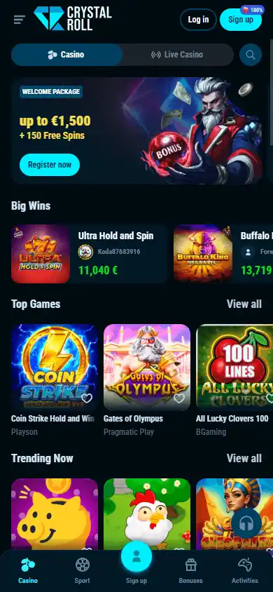 Crystal Roll Casino screenshot 4