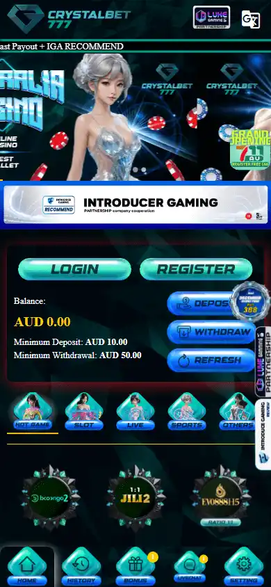 Crystalbet777 Casino screenshot 2