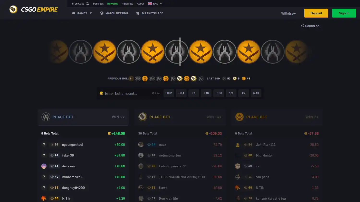 CSGO Empire Casino screenshot 1