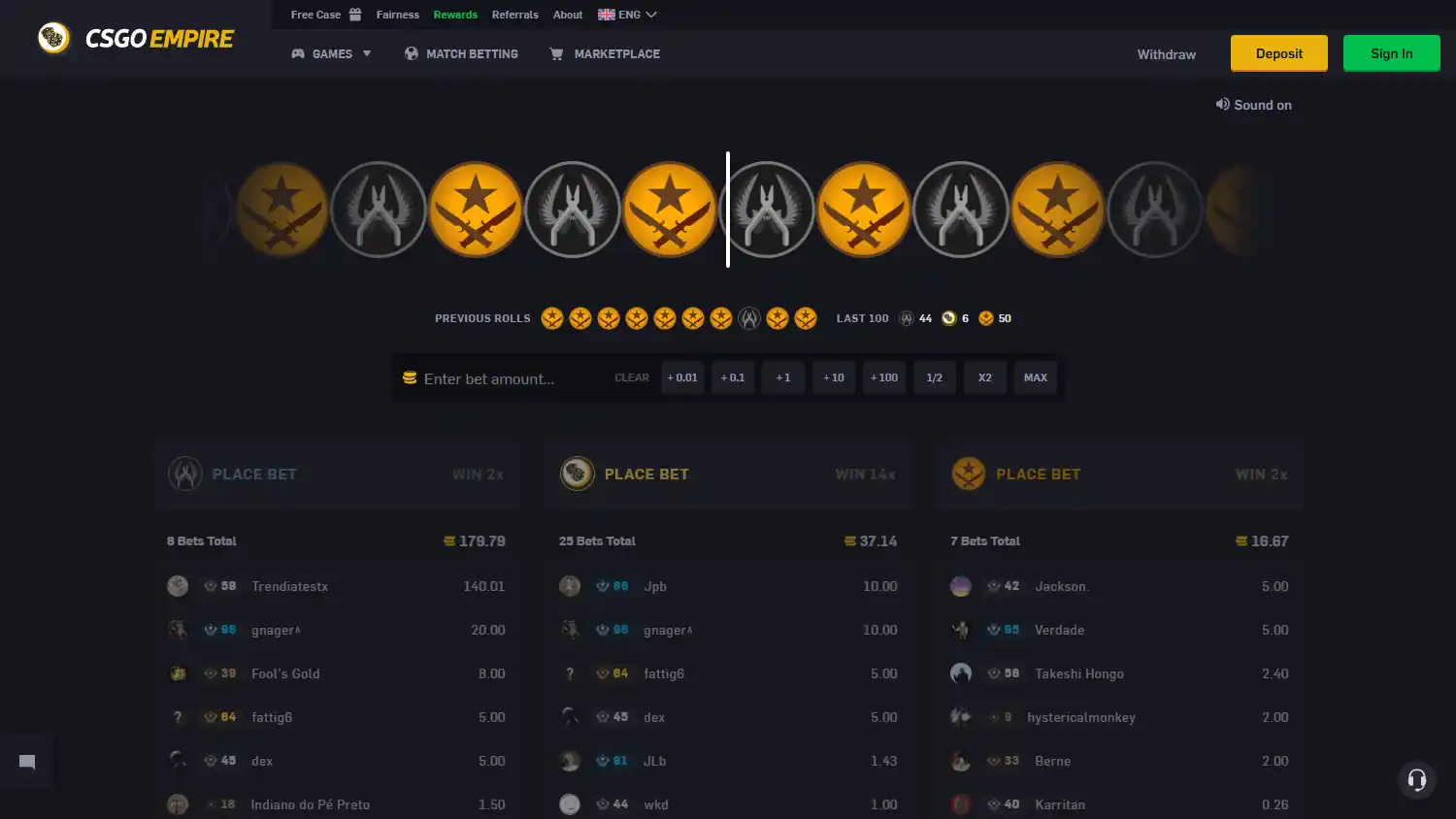 CSGO Empire Casino screenshot 2