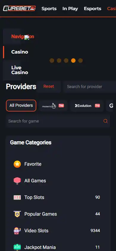 Curebet Casino screenshot 4
