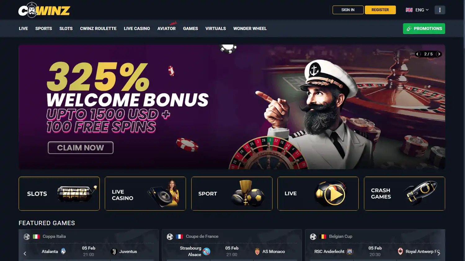 Cwinz Casino screenshot 1