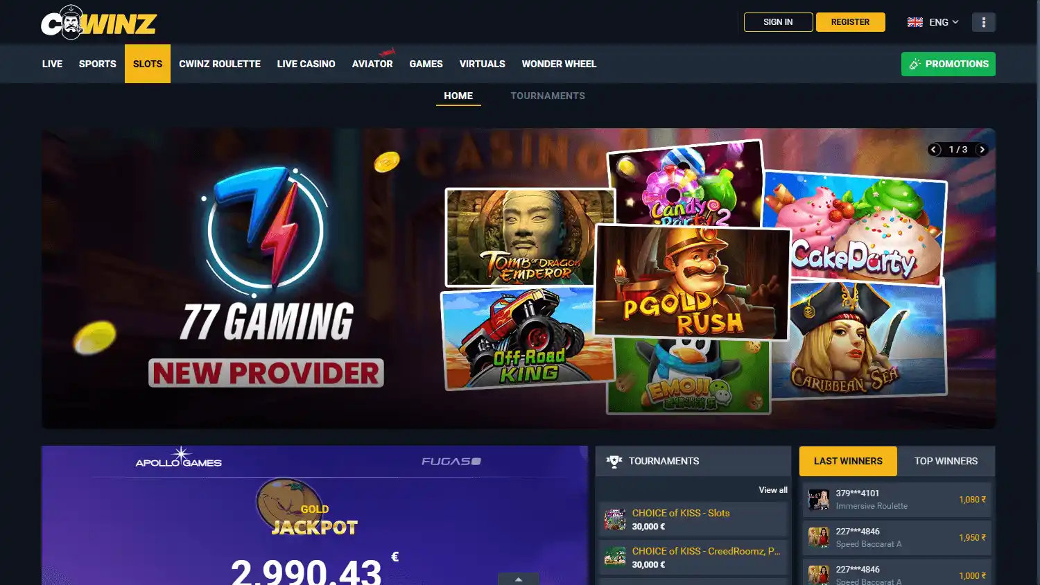 Cwinz Casino screenshot 2