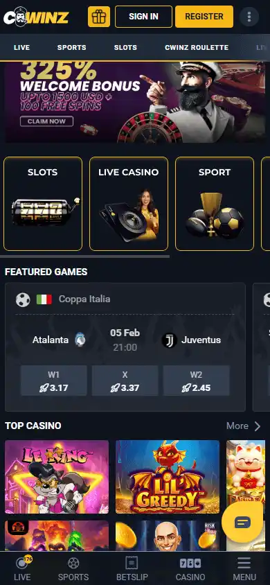 Cwinz Casino screenshot 4
