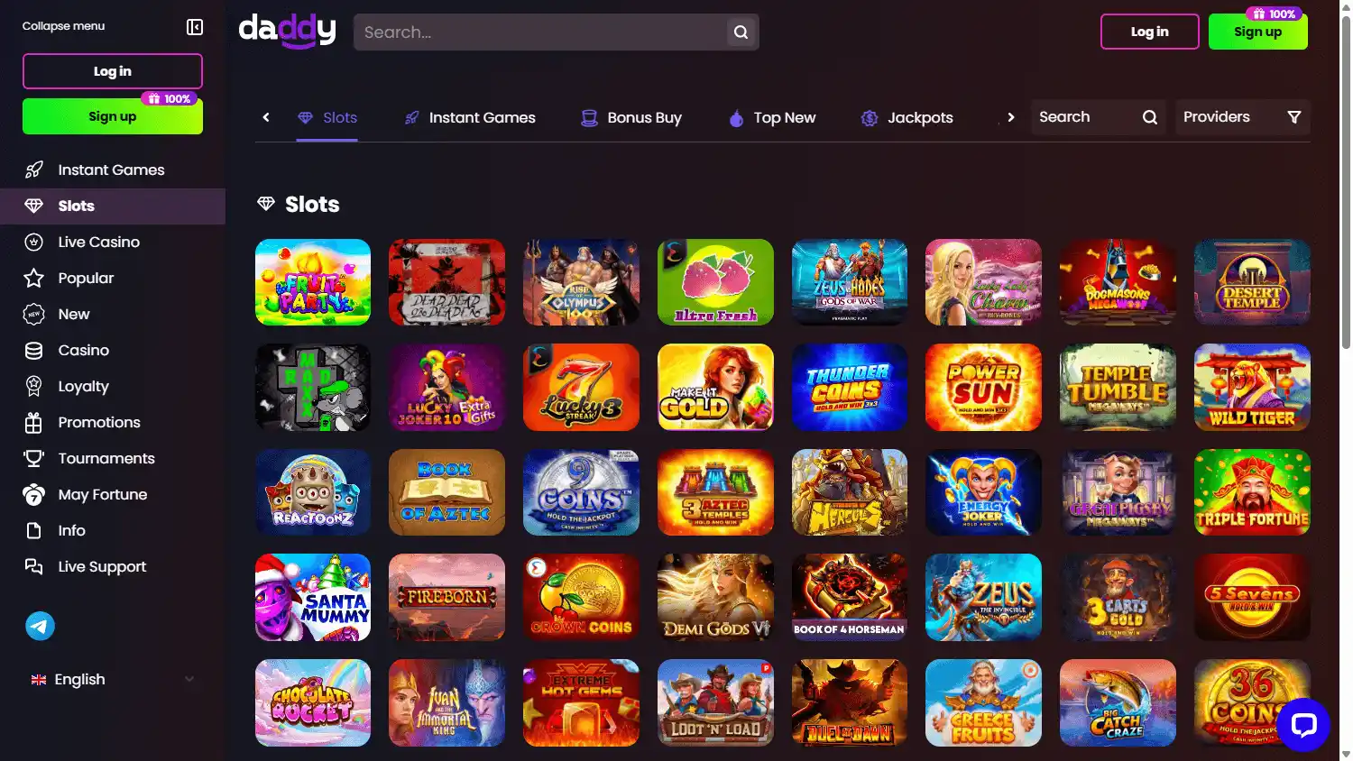 Daddy Casino screenshot 2