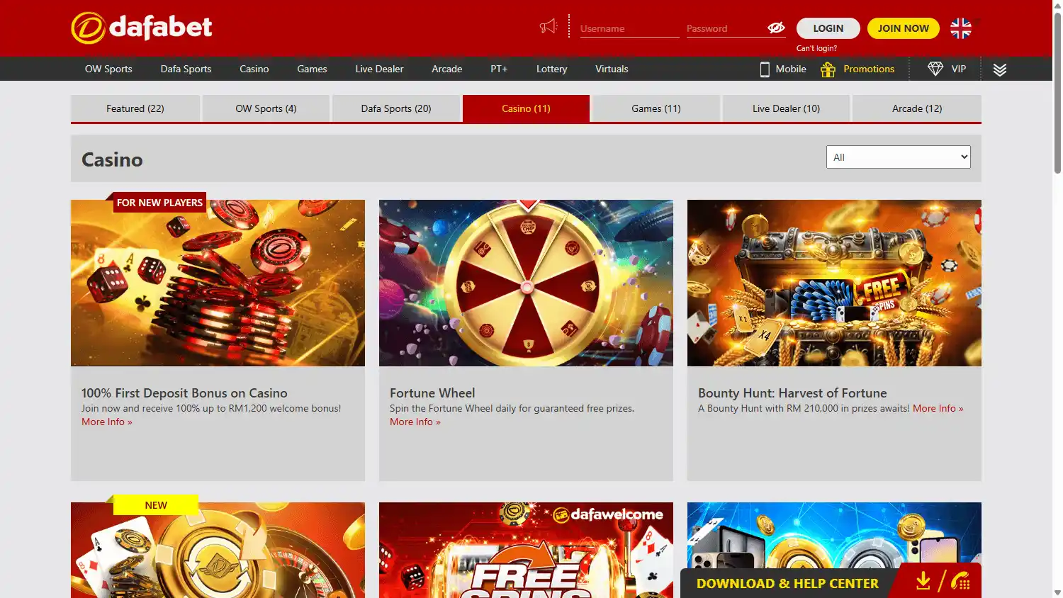 Dafabet Casino screenshot 3