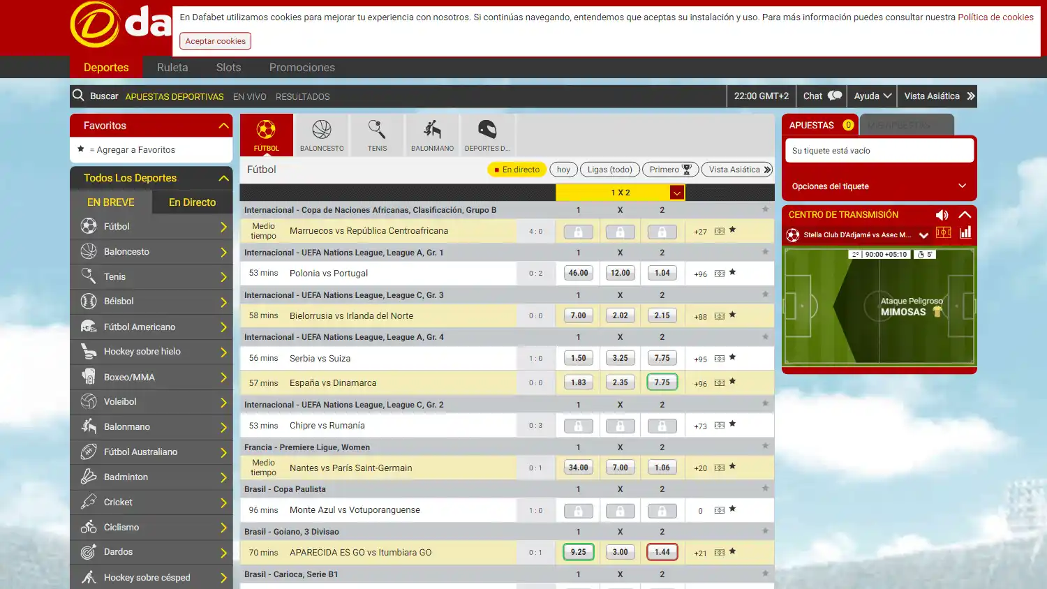 Dafabet Casino screenshot 1
