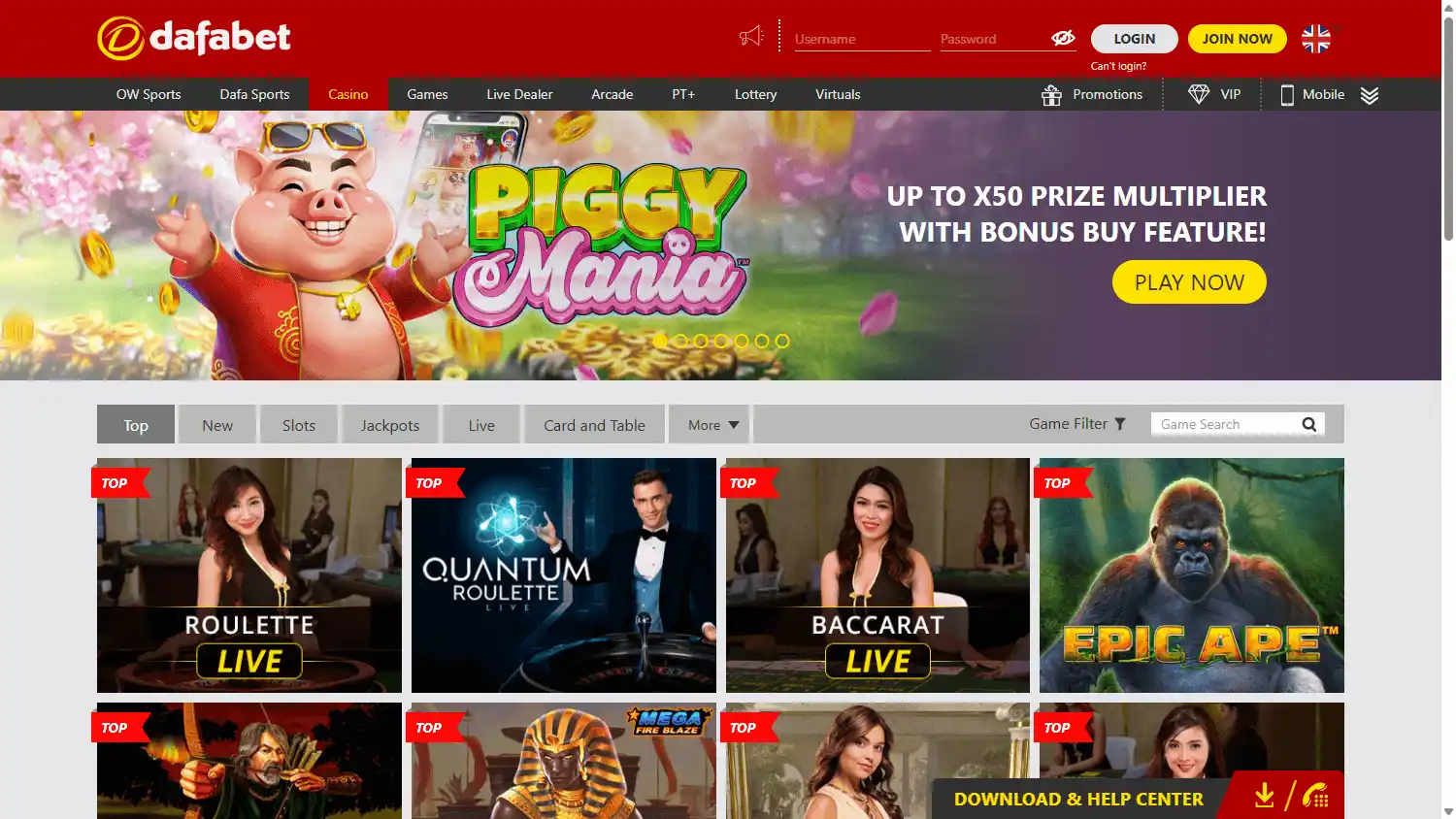 Dafabet Casino screenshot 3