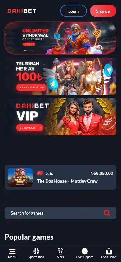 Dahibet Casino screenshot 3